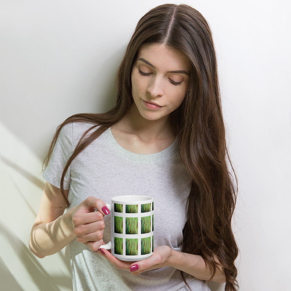 White glossy mug